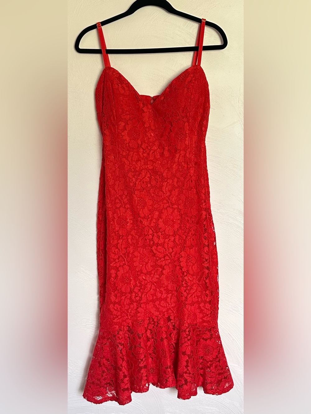Guess Red Lace Mermaid Dress, Size 12
